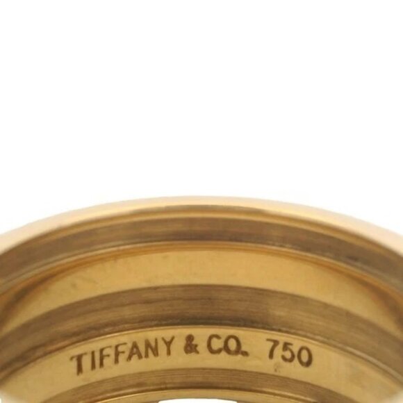 Vintage Tiffany & Co 18kt Yellow Gold Double Grooved Wide Atlas Ring Band Size 6 - Picture 6 of 6